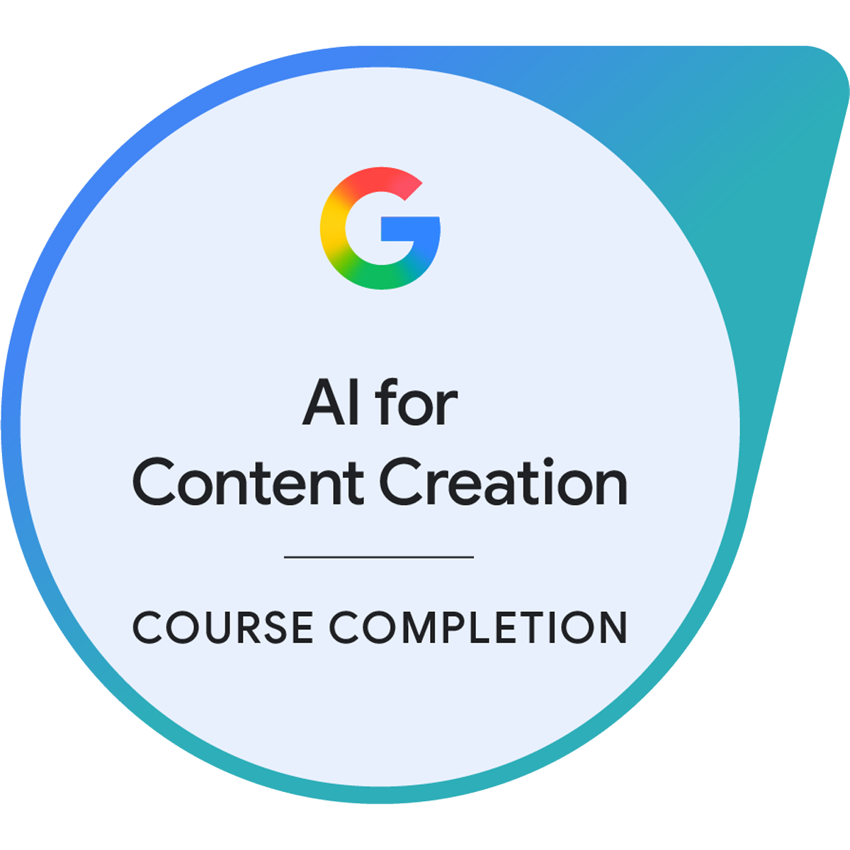 Google AI for Content Creation badge
