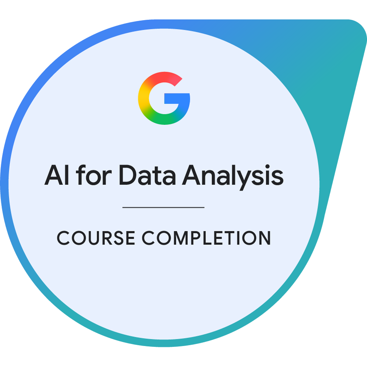 Google AI for Data Analysis badge