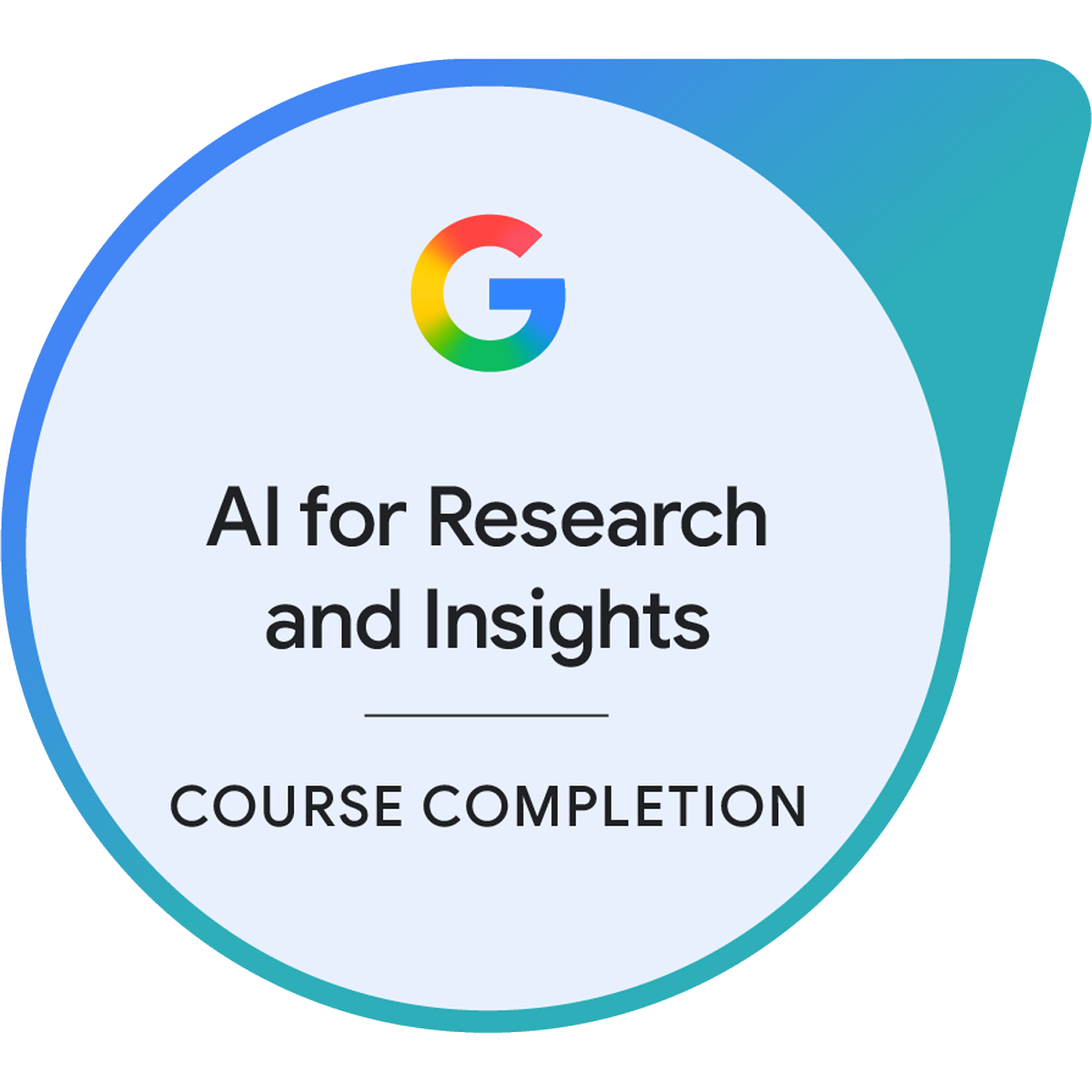 Google AI for Research and Insights badge