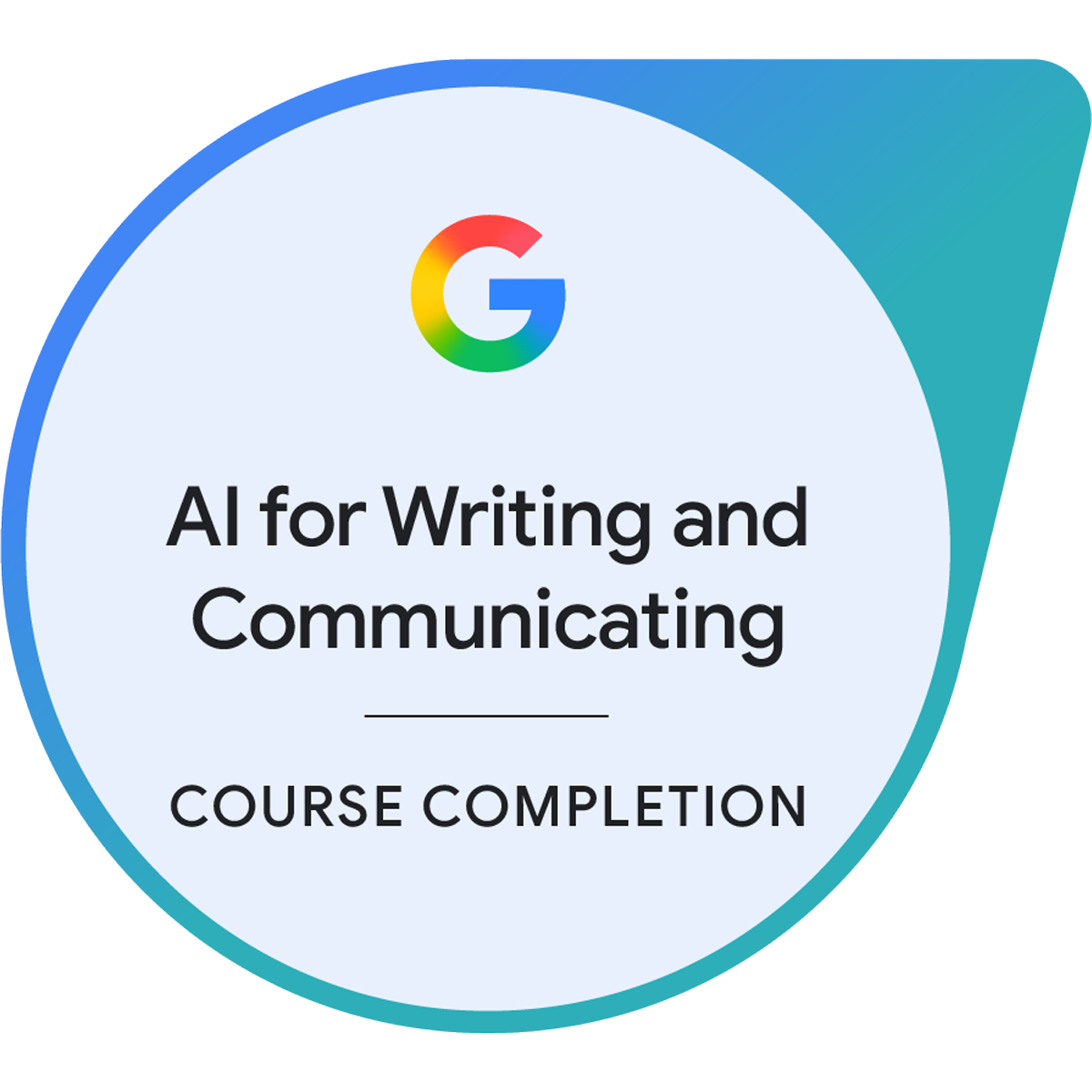 Google AI for Writing and Communicating badge